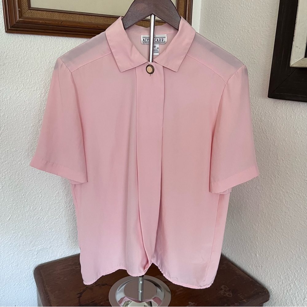Vintage Alyssa Carr Pink Short Sleeve Blouse